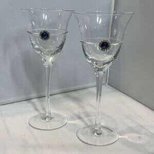 Pier 1 Caroline Blue Jewel wine glasses 2
